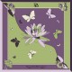 Puretè de la vie - Sciarpa donna viola e verde 132x190 cotone e seta
