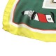 Direction - Foulard donna verde scuro e giallo 140x140 chiffon 100% seta