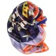 Direction - Foulard donna blu e rosso 140x140 chiffon 100% seta