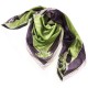 Puretè de la vie - Sciarpa donna viola e verde 132x190 cotone e seta