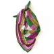 Idiomes - Foulard donna viola e verde 90x90 twill 100% seta