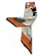 Amitié - Foulard donna arancio e grigio 90x90 twill 100% seta
