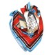 Pois et vanité - Foulard donna rosso corallo 90x90 twill 100% seta