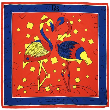 Amour - Foulard donna rosso 90x90 twill 100% seta