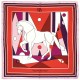 Noblesse - Foulard donna rosso corallo 90x90 twill 100% seta