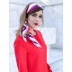 Noblesse - Foulard donna rosso corallo 90x90 twill 100% seta