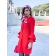 Noblesse - Foulard donna rosso corallo 90x90 twill 100% seta