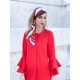 Noblesse - Foulard donna rosso corallo 90x90 twill 100% seta