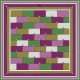 Idiomes - Foulard donna viola e verde 90x90 twill 100% seta
