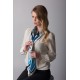 Noblesse - Foulard donna grigio celeste 90x90 twill 100% seta